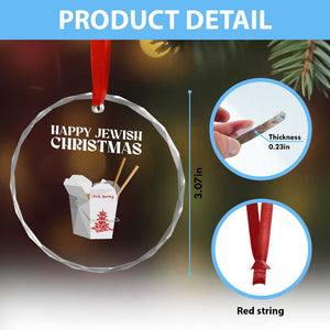 Happy Jewish Christmas Crystal Glass Ornament Chinese Noodle Asian Take Out TS11 Print Your Wear