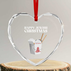Happy Jewish Christmas Heart Crystal Glass Ornament Chinese Noodle Asian Take Out TS11 Transparent Glass 3'' Heart Print Your Wear