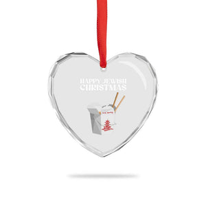 Happy Jewish Christmas Heart Crystal Glass Ornament Chinese Noodle Asian Take Out TS11 Print Your Wear