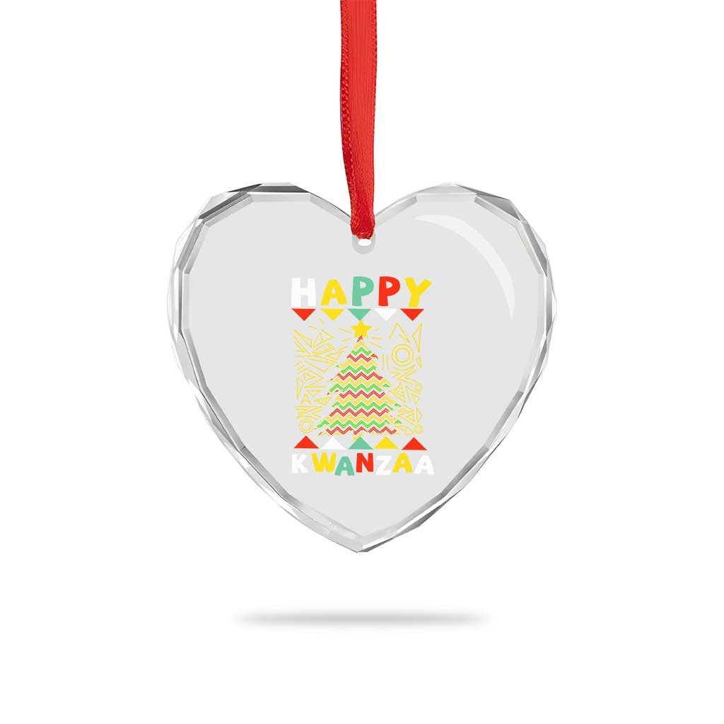 Happy Kwanzaa Christmas Heart Crystal Glass Ornament African American Holiday Christmas Tree TS10 Print Your Wear