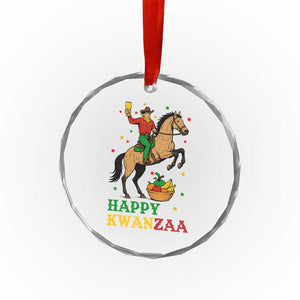 Happy Kwanzaa Cowboy Crystal Glass Ornament Funny African Holiday Gift - Print Your Wear