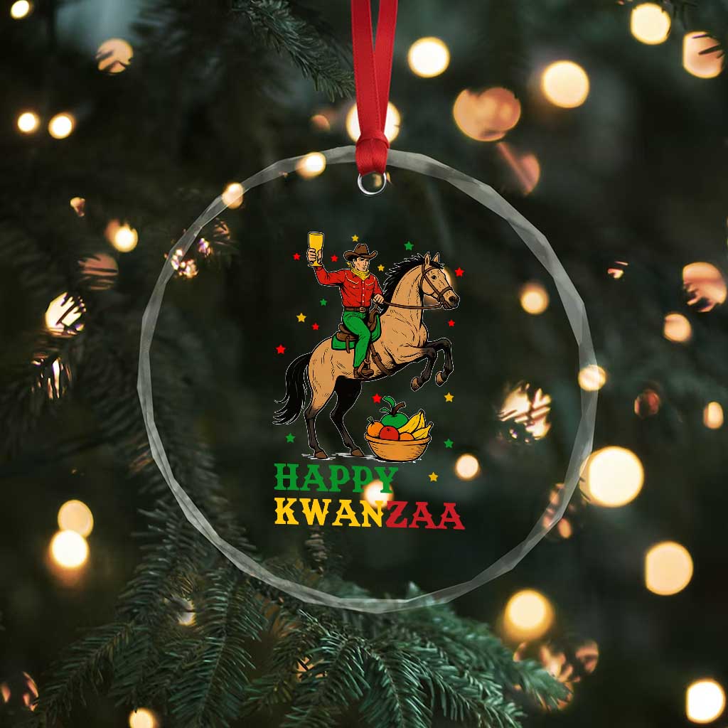 Happy Kwanzaa Cowboy Crystal Glass Ornament Funny African Holiday Gift TS12 Print Your Wear