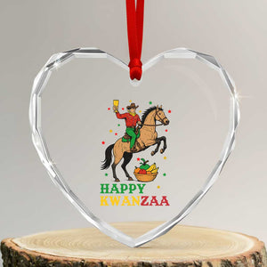 Happy Kwanzaa Cowboy Heart Crystal Glass Ornament Funny African Holiday Gift TS12 Transparent Glass 3'' Heart Print Your Wear