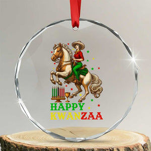 Happy Kwanzaa Cowgirl Crystal Glass Ornament Funny African American Festival Gift TS12 Transparent Glass 3'' Circle Print Your Wear