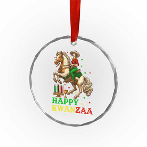 Happy Kwanzaa Cowgirl Crystal Glass Ornament Funny African American Festival Gift - Print Your Wear