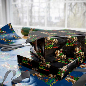 Happy Kwanzaa Cowgirl Wrapping Paper Roll Funny African American Festival Gift - Print Your Wear