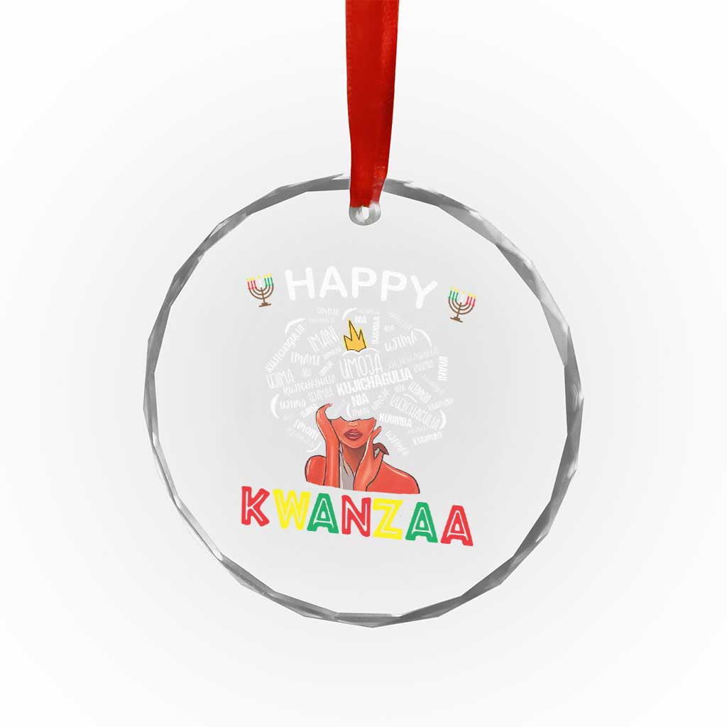 Happy Kwanzaa Crystal Glass Ornament African American Afro Queen Nguzo Saba TS10 Print Your Wear