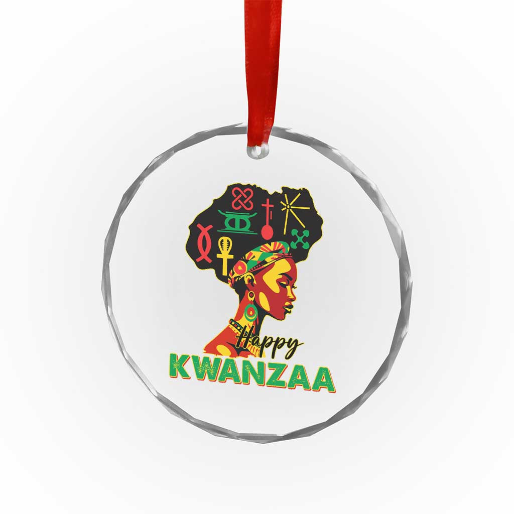 Happy Kwanzaa Crystal Glass Ornament Nguzo Saba Symbols The 7 Principles Of Kwanzaa TS11 Print Your Wear
