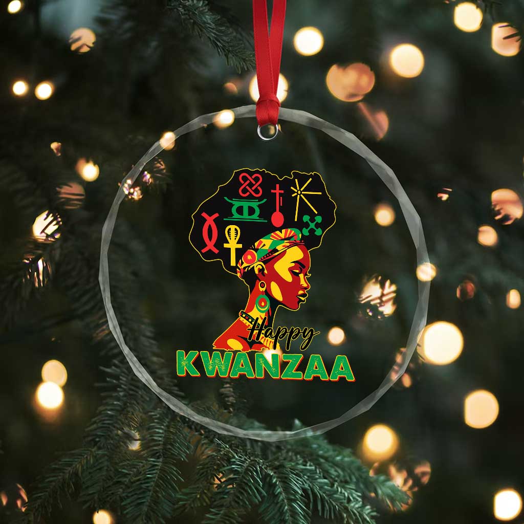 Happy Kwanzaa Crystal Glass Ornament Nguzo Saba Symbols The 7 Principles Of Kwanzaa TS11 Print Your Wear