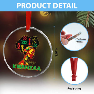 Happy Kwanzaa Crystal Glass Ornament Nguzo Saba Symbols The 7 Principles Of Kwanzaa TS11 Print Your Wear