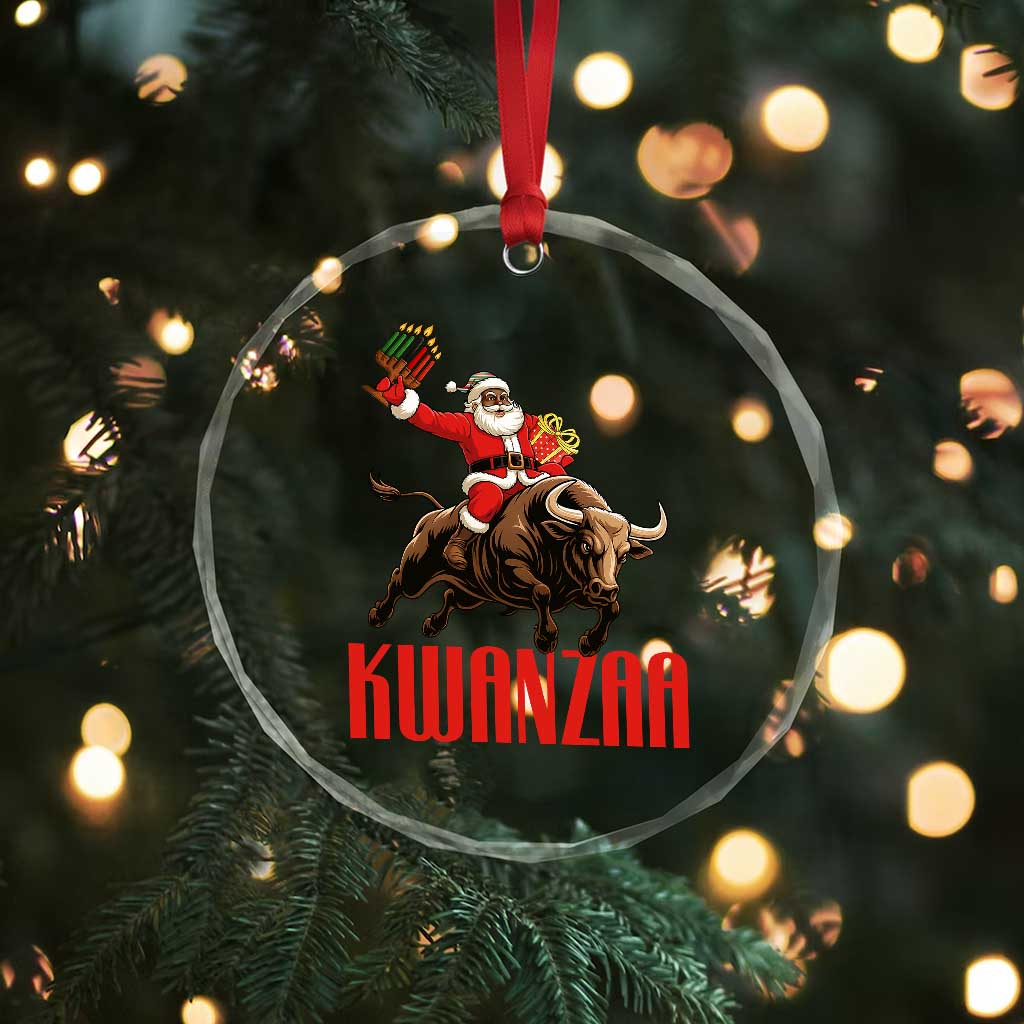 Happy Kwanzaa Crystal Glass Ornament Rodeo Black Santa African American Holiday Gift TS12 Print Your Wear