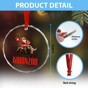 Happy Kwanzaa Crystal Glass Ornament Rodeo Black Santa African American Holiday Gift TS12 Print Your Wear