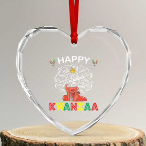 Happy Kwanzaa Heart Crystal Glass Ornament African American Afro Queen Nguzo Saba TS10 Transparent Glass 3'' Heart Print Your Wear