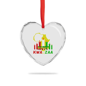 Happy Kwanzaa Heart Crystal Glass Ornament Black Holiday African American Xmas Kinara Candle TS11 Print Your Wear