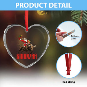 Happy Kwanzaa Heart Crystal Glass Ornament Rodeo Black Santa African American Holiday Gift TS12 Print Your Wear
