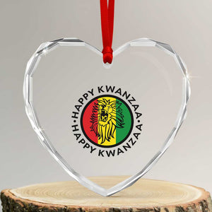 Happy Kwanzaa King Lion Of Africa Heritage Gift Heart Crystal Glass Ornament TS12 Transparent Glass 3'' Heart Print Your Wear