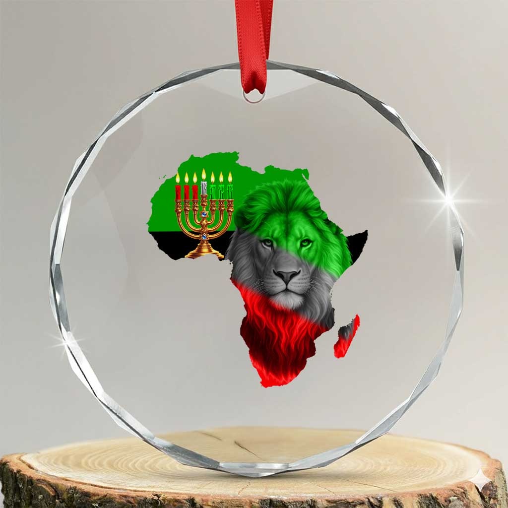 Happy Kwanzaa Lion Crystal Glass Ornament African Heritage Pride Gift For Men TS12 Transparent Glass 3'' Circle Print Your Wear