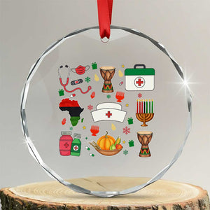 Happy Kwanzaa Nurse Pride Crystal Glass Ornament African Culture Holiday Gift - Print Your Wear