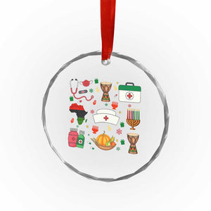 Happy Kwanzaa Nurse Pride Crystal Glass Ornament African Culture Holiday Gift - Print Your Wear