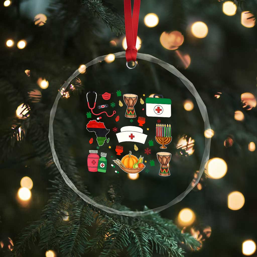 Happy Kwanzaa Nurse Pride Crystal Glass Ornament African Culture Holiday Gift TS12 Print Your Wear