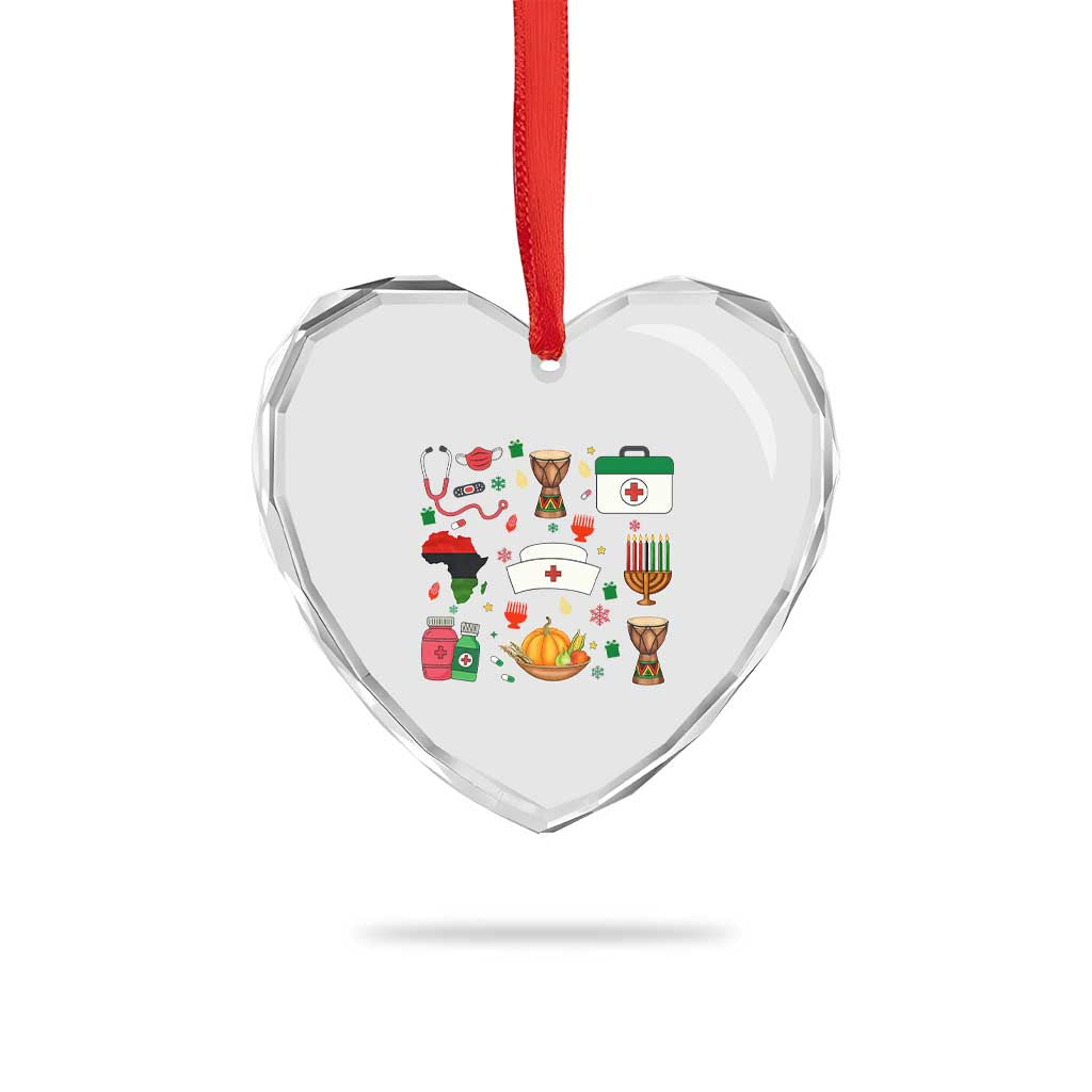 Happy Kwanzaa Nurse Pride Heart Crystal Glass Ornament African Culture Holiday Gift TS12 Print Your Wear