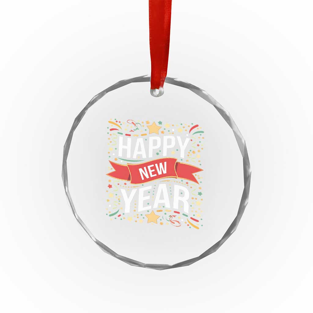 Happy New Year 2025 Crystal Glass Ornament Confetti Fireworks Party Supplies Family Matching TS02 Print Your Wear
