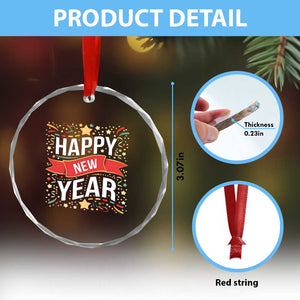 Happy New Year 2025 Crystal Glass Ornament Confetti Fireworks Party Supplies Family Matching TS02 Print Your Wear