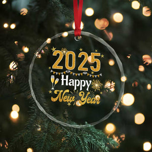 Happy New Year 2025 Crystal Glass Ornament New Year's Eve Party Family Matching TS11 Print Your Wear