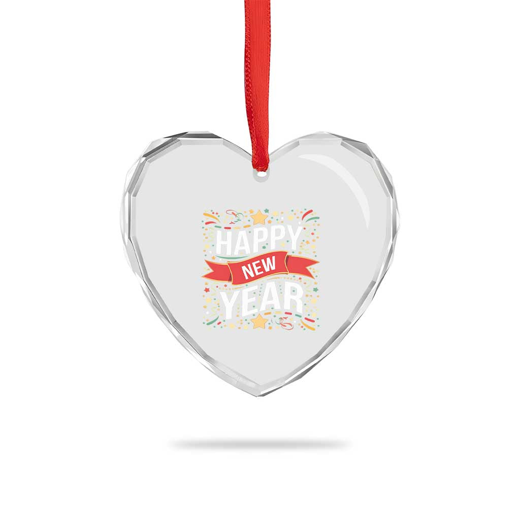 Happy New Year 2025 Heart Crystal Glass Ornament Confetti Fireworks Party Supplies Family Matching TS02 Print Your Wear