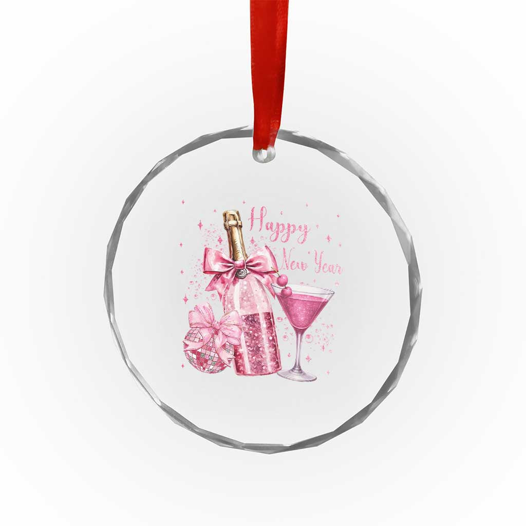 Happy New Year 2026 New Years Eve Party Crystal Glass Ornament Pink Cocktail Disco Ball TS11 Print Your Wear