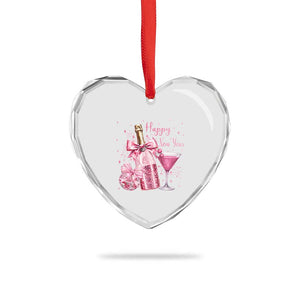 Happy New Year 2026 New Years Eve Party Heart Crystal Glass Ornament Pink Cocktail Disco Ball TS11 Print Your Wear