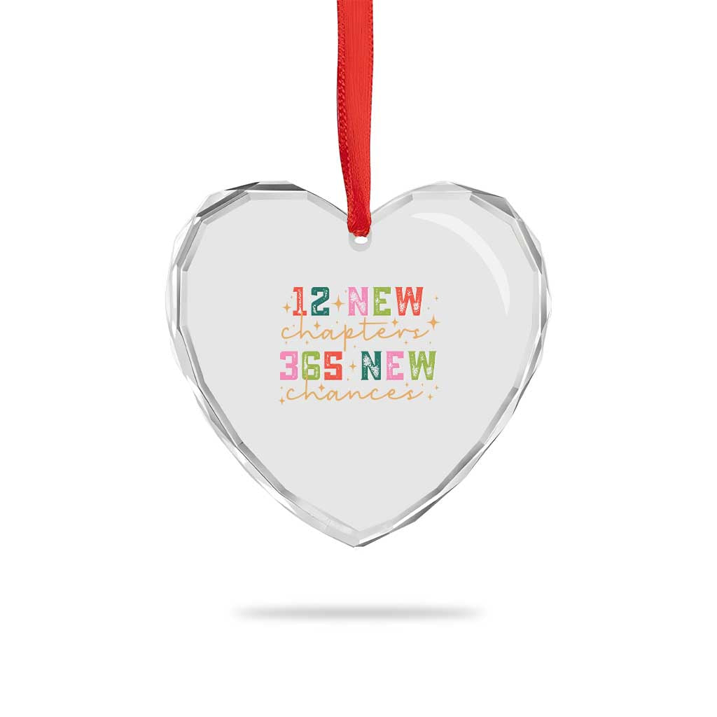 Happy New Year Heart Crystal Glass Ornament 12 New Chapters 365 New Chances TS09 Print Your Wear