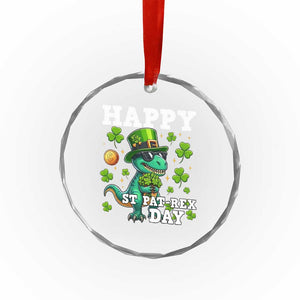 Happy St Pat Rex Day Crystal Glass Ornament St Patricks Day Dino Lover TS12 Print Your Wear