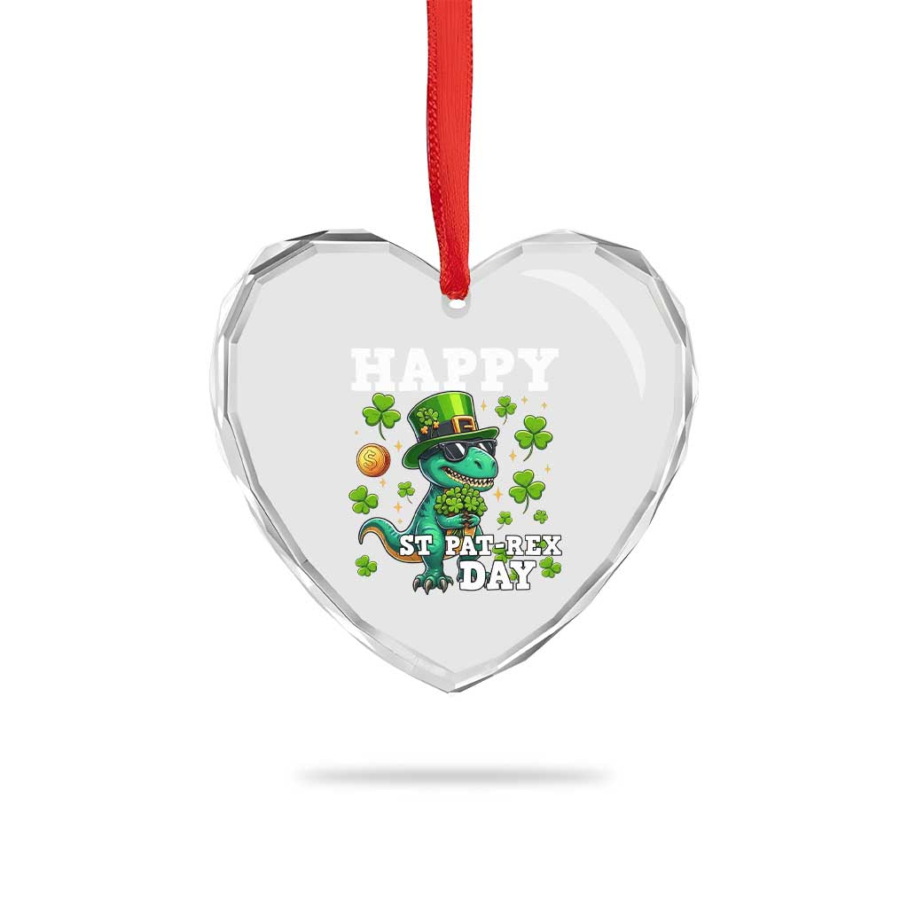 Happy St Pat Rex Day Heart Crystal Glass Ornament St Patricks Day Dino Lover TS12 Print Your Wear