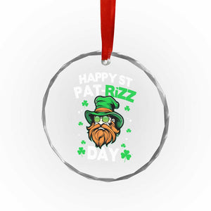 Happy St Pat Rizz Day Crystal Glass Ornament Funny St. Patrick's Day Leprechaun TS02 Print Your Wear