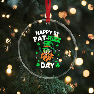 Happy St Pat Rizz Day Crystal Glass Ornament Funny St. Patrick's Day Leprechaun TS02 Print Your Wear