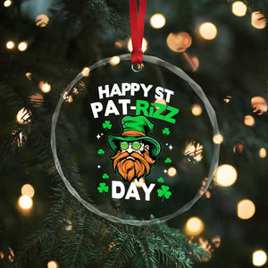 Happy St Pat Rizz Day Crystal Glass Ornament Funny St. Patrick's Day Leprechaun TS02 Print Your Wear