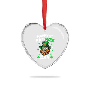 Happy St Pat Rizz Day Heart Crystal Glass Ornament Funny St. Patrick's Day Leprechaun TS02 Print Your Wear