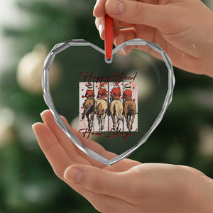 Happy Yee Haw Lidays Heart Crystal Glass Ornament Western Christmas Horse Rider Cowgirl Gift TS12 Print Your Wear