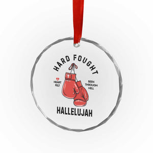 Hard Fought Hallelujah Crystal Glass Ornament Christian Boxing Gloves Bible Verse Faith TS14 Print Your Wear