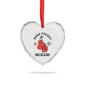Hard Fought Hallelujah Heart Crystal Glass Ornament Christian Boxing Gloves Bible Verse Faith TS14 Print Your Wear