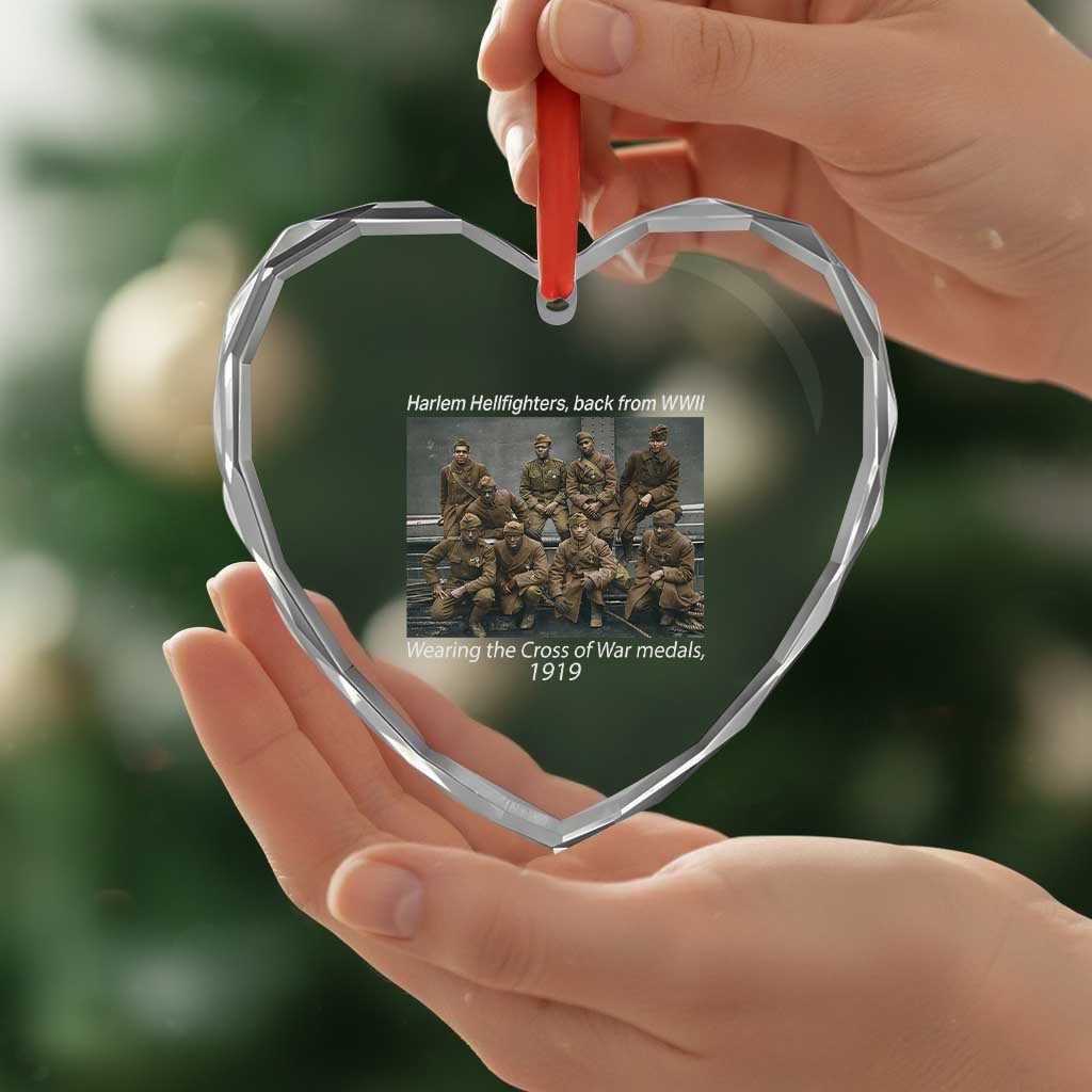 Harlem Hellfighters 1919 WWII Heroes Heart Crystal Glass Ornament Cross of War Medal Tribute African American Black History TS02 Print Your Wear