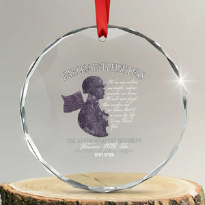 Harlem Hellfighters Tribute Crystal Glass Ornament 369th Infantry Regiment Military Soldiers Vintage TS02 Transparent Glass 3'' Circle Print Your Wear