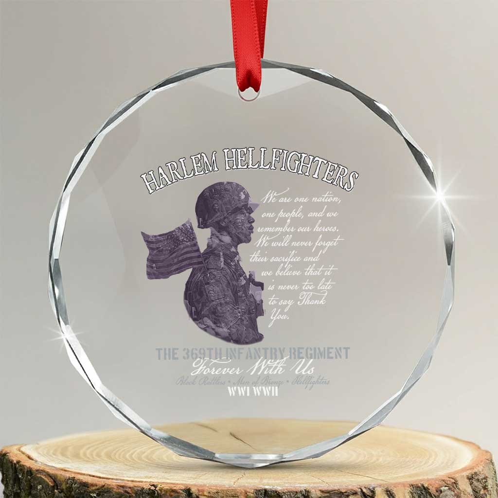 Harlem Hellfighters Tribute Crystal Glass Ornament 369th Infantry Regiment Military Soldiers Vintage TS02 Transparent Glass 3'' Circle Print Your Wear