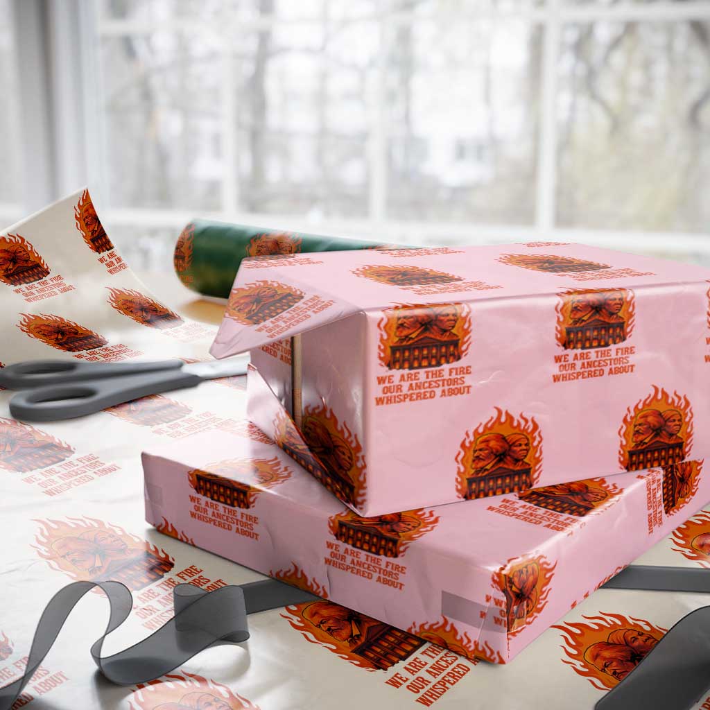 Harriet Tubman and Frederick Douglass Wrapping Paper Roll We Are the Fire Our Ancestors Whispered About Juneteenth 1865 TS02 Light Pink Print Your Wear