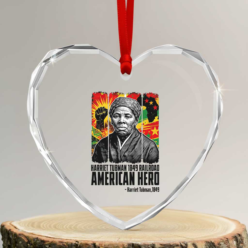 Harriet Tubman Black History Month Heart Crystal Glass Ornament Underground Railroad American Hero History TS14 Transparent Glass 3'' Heart Print Your Wear