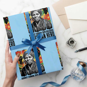 Harriet Tubman Black History Month Wrapping Paper Roll Underground Railroad American Hero History TS14 Light Blue Print Your Wear