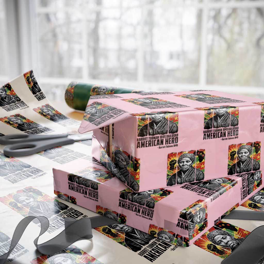 Harriet Tubman Black History Month Wrapping Paper Roll Underground Railroad American Hero History TS14 Light Pink Print Your Wear