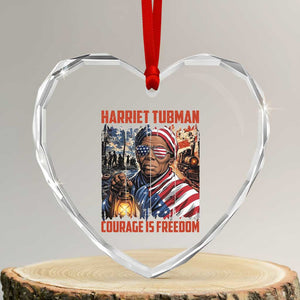 Harriet Tubman Courage Is Freedom Heart Crystal Glass Ornament Black History Gift TS12 Transparent Glass 3'' Heart Print Your Wear