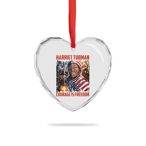 Harriet Tubman Courage Is Freedom Heart Crystal Glass Ornament Black History Gift TS12 Print Your Wear